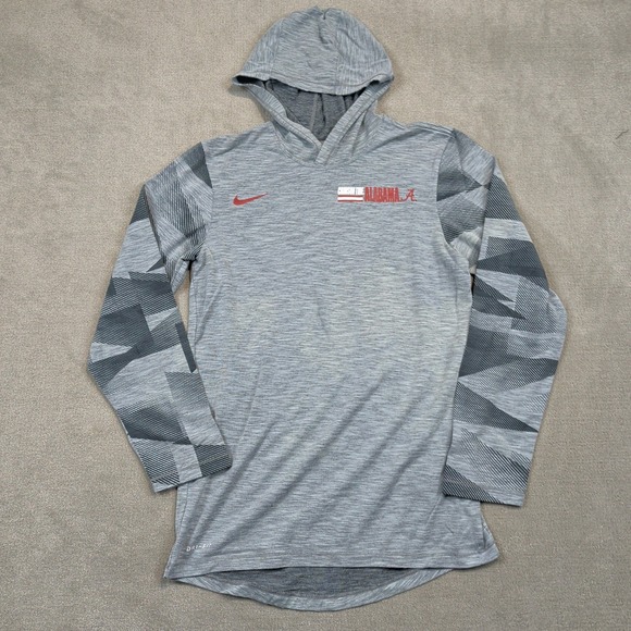Nike Hoodie Mens Small Gray Alabama Crimson Tide Dri-FIT Space Dye Graphic — photo 2
